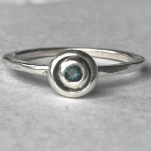 Handcrafted sterling silver green tourmaline ring